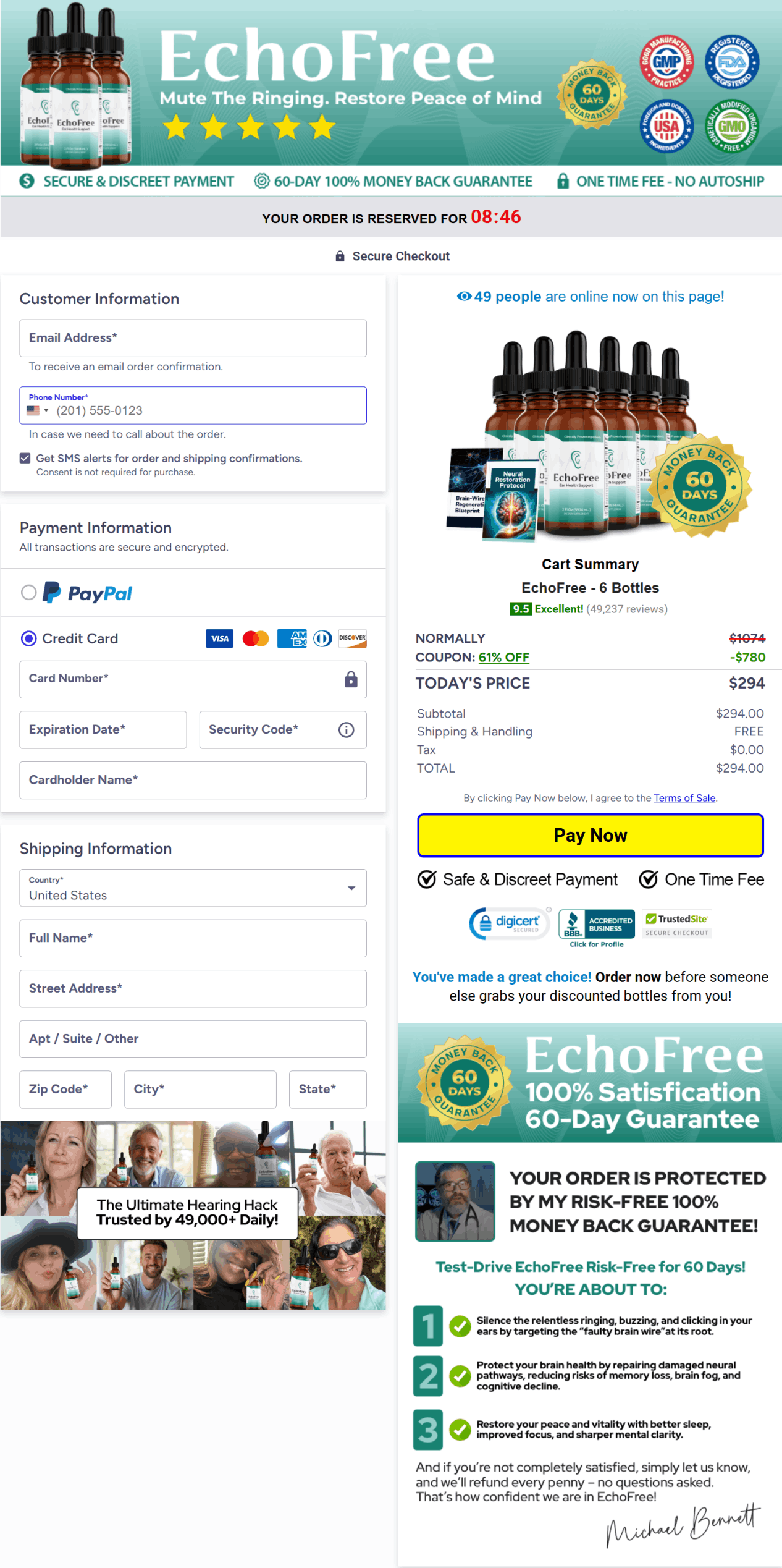echofree secure checkout